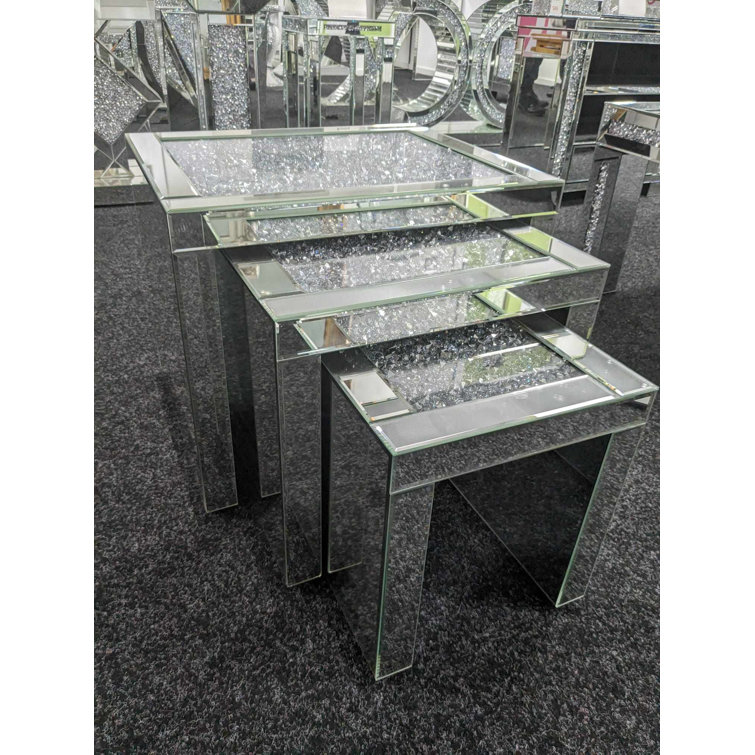 ModernHomesStore Nova Mirrored Nest Of Tables Wayfair.co.uk